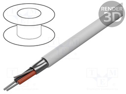 Wire; 1x2x22AWG; shielded,Al-PET foil; PVC; white; 300V; 152m