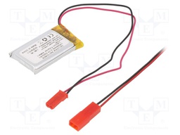 Re-battery: Li-Po; 3.7V; 500mAh; cables; 5.9x25x41.5mm