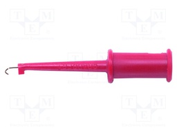 Clip-on probe; hook type; 3A; 150VDC; red; 2.29mm; L: 43.43mm