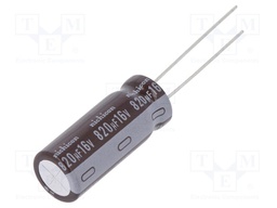 Capacitor: electrolytic; low impedance; THT; 820uF; 16VDC; ±20%