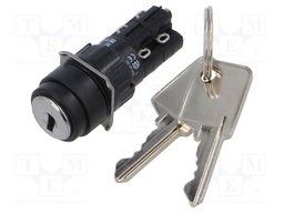 Switch: rotary with key; 16mm; Stabl.pos: 2; NC x2 + NO x2; Pos: 2