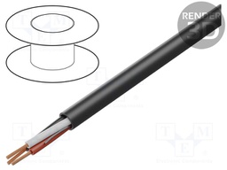 Wire; 3x16AWG; unshielded; PVC; black; 300V; 305m; Earth core: none
