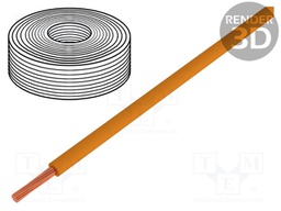 Wire; stranded; Cu; 0.25mm2; PVC; orange; 100V; 50m; Class: 5