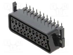 Connector: SCART; socket; female; angled 90°; THT