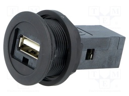 USB socket; 22mm; har-port; -25÷70°C; Ø22.3mm; IP20; Colour: black
