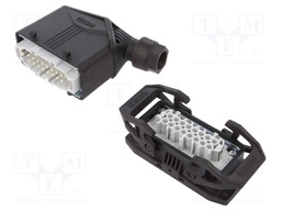 Connector: HDC; Type: with cable gland; Pitch: 77,5x27mm; 500V; 16A