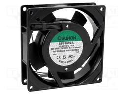 Fan: AC; axial; 230VAC; 92x92x25mm; 51(±7%)m3/h; 37dBA; 2350rpm