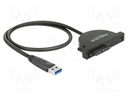 USB to SATA adapter; Slim SATA female,USB A plug; 0.35m; black