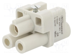 Connector: HDC; contact insert; female; S-Q2/0; PIN: 3; 2+PE; 40A
