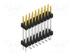 Connector: pin strips; pin header; male; PIN: 18; 2.54mm; SMT; 2x9