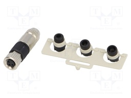 Connector: M8; female; PIN: 3; straight; for cable; plug; 4A; 32V