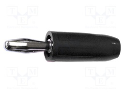 Plug; 4mm banana; 15A; black; 37.6mm; nickel plated