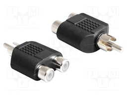 Adapter; RCA socket x2,RCA plug; Plating: nickel plated