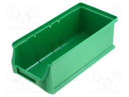 Container: workshop; green; plastic; H: 75mm; W: 102mm; D: 215mm