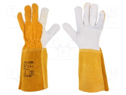 Protective gloves; Size: 10; natural leather; long