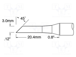 Tip; hoof,elongated; 3mm; 421°C; for soldering station