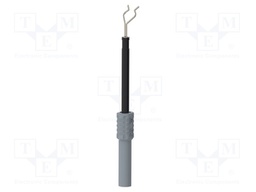 Test probe; 1A; grey; Socket size: 4mm; Plating: nickel plated