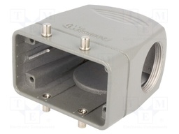 Enclosure: for HDC connectors; size 10B; for cable; high; angled