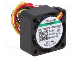 Fan: DC; axial; 5VDC; 17x17x8mm; 1.52m3/h; 21.5dBA; Vapo; Out: F type