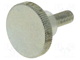 Knob; Ø: 20mm; Ext.thread: M5; 12mm; H: 11.5mm; steel; knurled