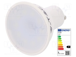 LED lamp; cool white; GU10; 220/240VAC; 400lm; 5W; 110°; 6400(typ)K