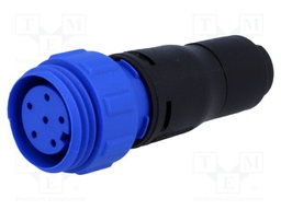 Connector: circular; plug; female; PIN: 6; w/o contacts; for cable