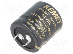 Capacitor: electrolytic; 4.7mF; 63VDC; ESR: 81mΩ; SNAP-IN; ±20%