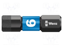 Screwdriver bit; Allen hex key; HEX 6mm; Overall len: 25mm