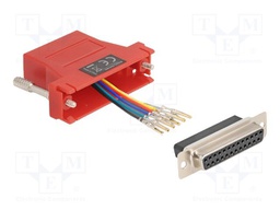 Adapter; D-Sub 25pin socket,RJ12 socket; red