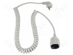 Extension lead; 3G1.5mm2; coiled; Sockets: 1; PVC; white; 16A