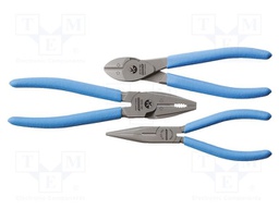 Kit: pliers; cutting,half-rounded nose,universal; 3pcs.