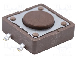 TACTILE SW, SPST, 0.05A, 12VDC, SOLDER