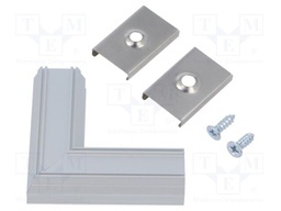 Connector 90°; silver; aluminium; Application: UNI12; anodized