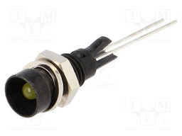 Indicator: LED; recessed; Cutout: Ø6mm; for PCB; brass; ØLED: 3mm