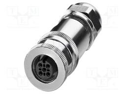 Connector: M12; plug; PIN: 5; 48V; straight; IP67; screw terminal