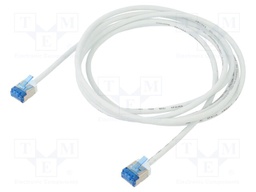 Patch cord; U/FTP; 6a; stranded; Cu; LSZH; white; 2m; 32AWG; -20÷75°C