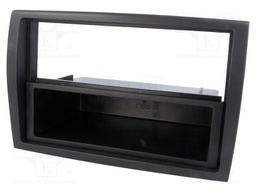 Radio mounting frame; Citroën,Fiat,Peugeot; 2 ISO; black