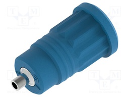 Connector: 4mm banana; socket; 25A; blue; nickel plated; insulated