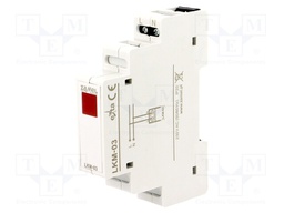 Module: voltage indicator; 230VAC; Mounting: DIN; IP20; Colour: red