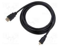 Cable; HDMI 2.1; HDMI plug,micro HDMI plug; PVC; Len: 2m; black