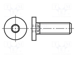 Screw; M6x30; Head: cheese head; imbus; steel; black finish