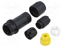 Connector: circular; plug; male; PIN: 2; w/o contacts; for cable