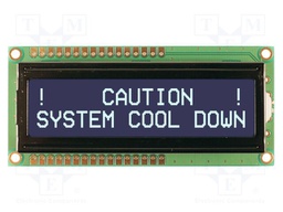 Display: LCD; FSTN Negative; 16x2; black; 80x36mm; LED; PIN: 16; 1x16