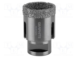 Diamond hole saw; 40mm; glaze,ceramic tile; Thread: M14