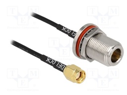 Cable; 300mm; N female,RP-SMA male; black; Øcable: 2.7mm; 50Ω