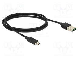 Cable; USB 2.0; gold-plated; 0.5m; black; 24AWG,32AWG; 480Mbps