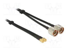 Cable; 10m; N male x2,SMA male x2; black; Øcable: 4.95mm; 50Ω