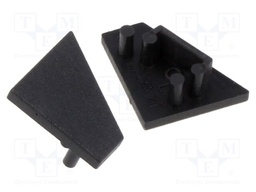 Cap for LED profiles; black; 20pcs; CORNER10