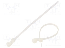 Cable tie; with fixing lugs; L: 110mm; W: 2.5mm; polyamide; 80N