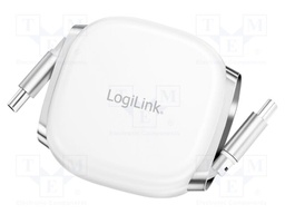 Cable; USB 2.0,rolled; USB C plug; 1m; white; TPE; 480Mbps; 60W